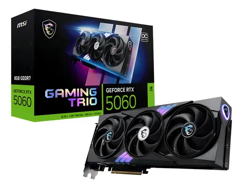Placa De Vídeo Msi Rtx5060 Gaming Trio Oc 8gb Gddr7 128bits