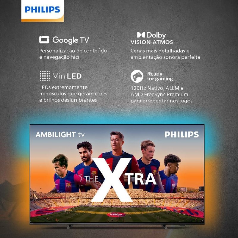 Smart TV Philips The Xtra 75" QD-Mini LED 4K 120Hz
