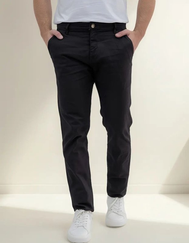 Calça Chino Masculina Sport Fino Sarja Básico Casual