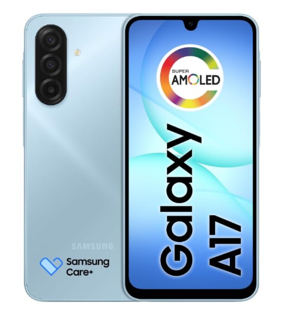 Celular Samsung Galaxy A17, 128GB, 4GB, 50MP Tela 6.7", IP54 Azul