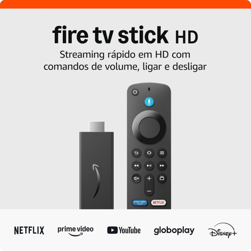 Fire TV Stick HD - Controle por Voz Alexa - Streaming HD