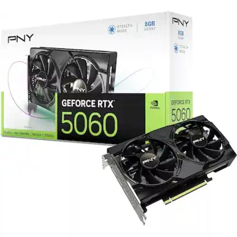Placa de Vídeo NVIDIA GeForce PNY RTX5060 8GB DUAL FAN OC
