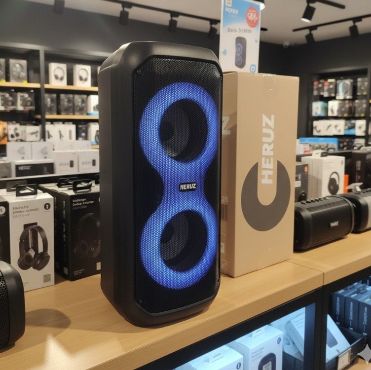 Caixa de Som Bluetooth Caixinha Grande 2 Altos Falantes 10w-hz 5.0 Boombox com Rádio FM e Entrada USB Pendrive