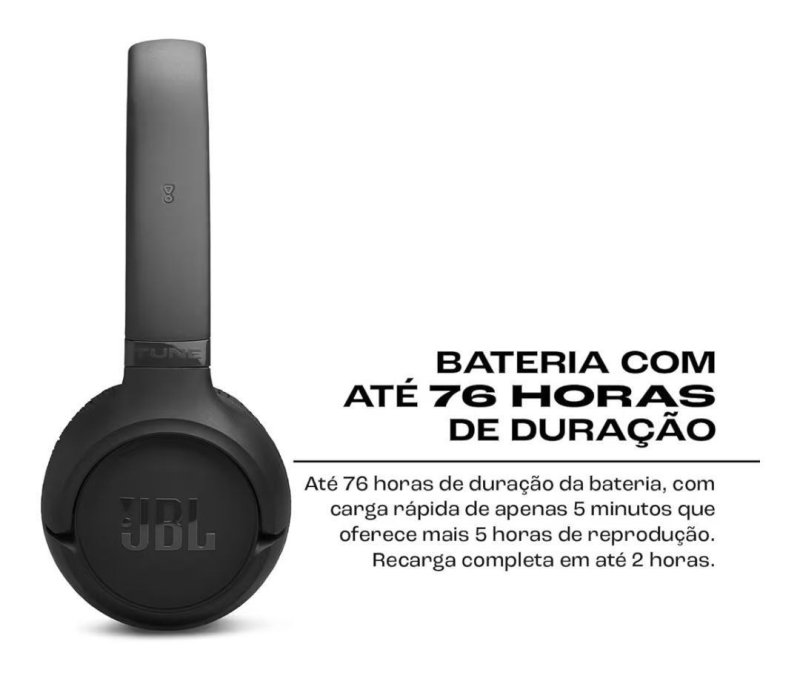 JBL Tune 530 BT Fone de Ouvido Bluetooth Sem Fio On Ear