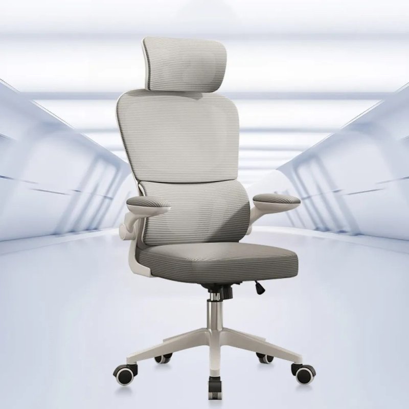 Cadeira Escritório Ergonômica Python Fly B07 Cinza Com Suporte Lombar