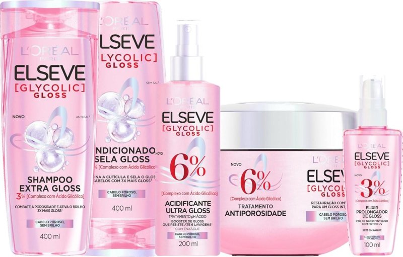 Kit Elseve Glycolic Gloss 5 Produtos