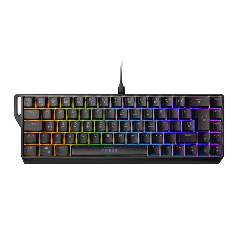 Teclado Magnetico Pichau Virgo Pro, ARGB, Switch Vermelho, Preto