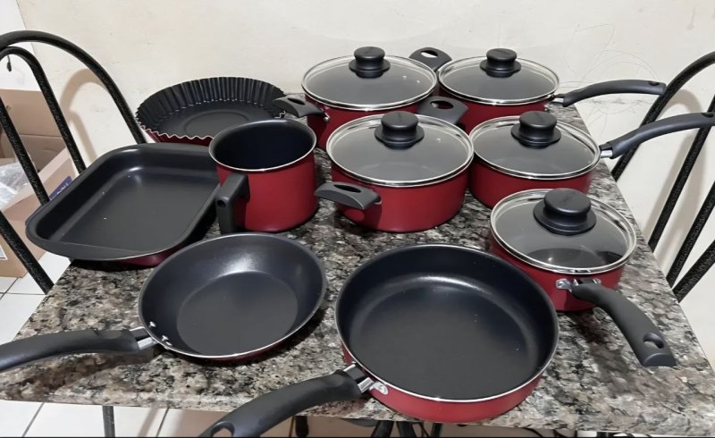 Jogo De Panelas Tramontina Antiaderente Turim 10 Pc