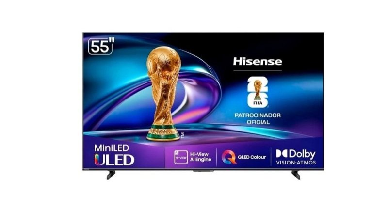 Smart TV Hisense 4K 55" Polegadas 55U6QV Mini LED com Dolby Vision