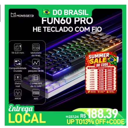 Akko MonsGeek FUN60 PRO Mechanical Keyboard Magnetic Switch 60%