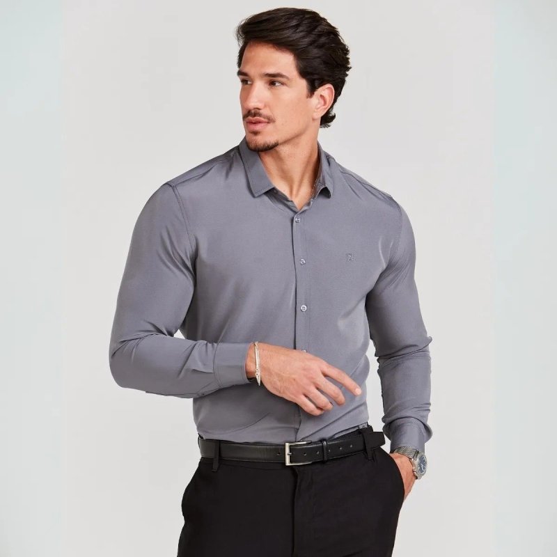 Camisa Social Masculina Manga Longa