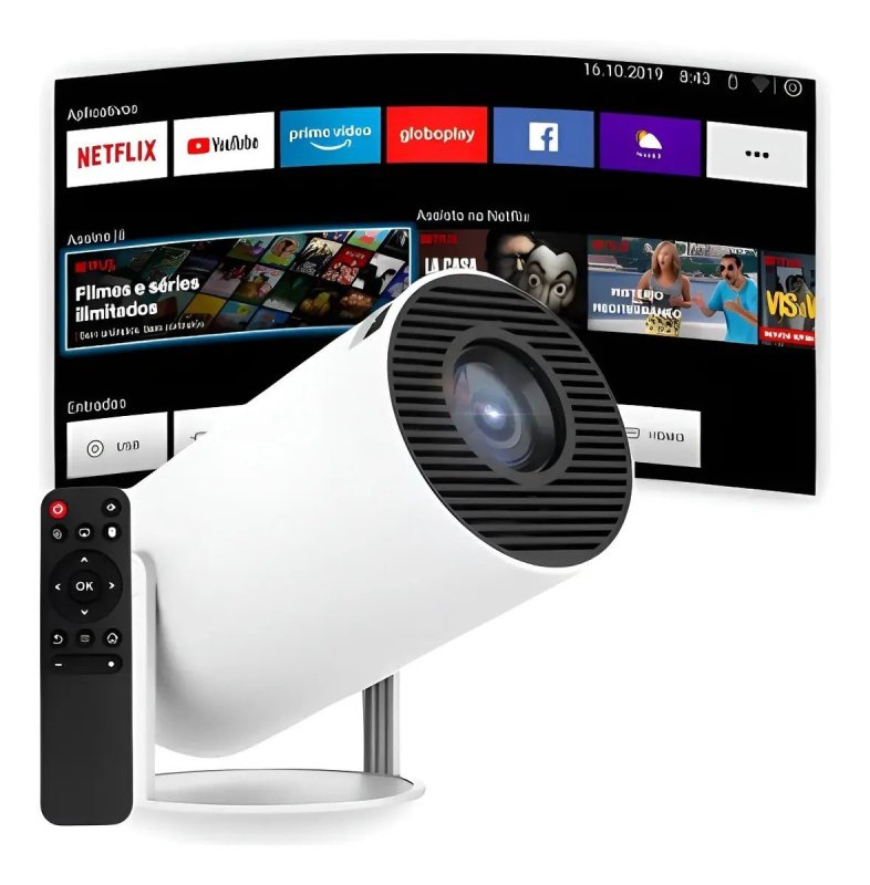 Projetor Smart Portátil Full HD 4K Bluetooth Android WiFi