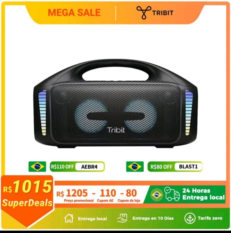 Tribit portátil Bluetooth alto-falante Stormbox explosão 90W