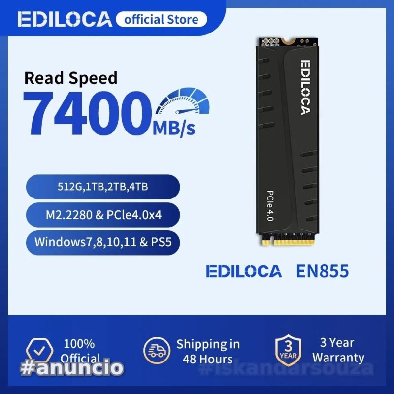 Ediloca EN855 500GB SLC SSD Nvme 6300MBs