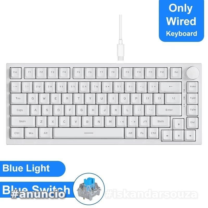 Ajazz AK820 Led White Teclado Mecânico
