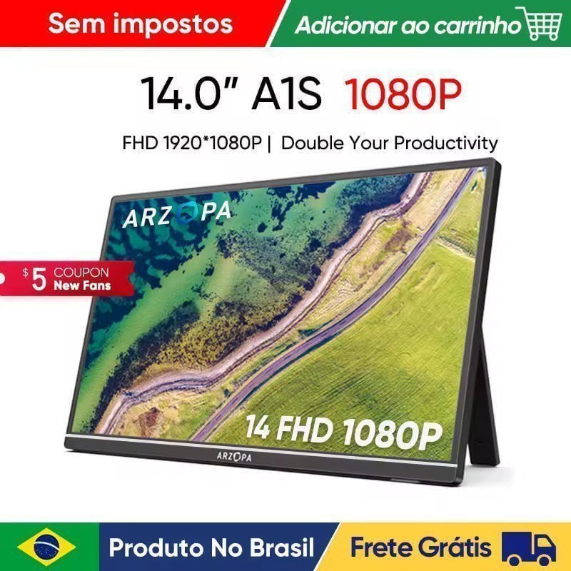 Monitor Portátil Arzopa A1S Full HD IPS USB-C HDR Thin