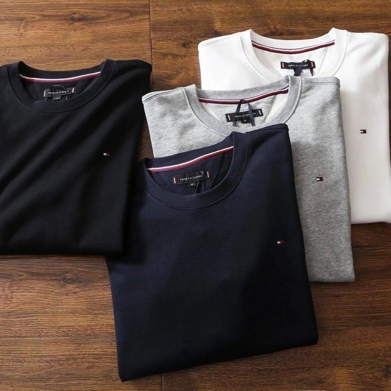Kit Camisetas Tommy Hilfiger Preta/branca/azul - Original