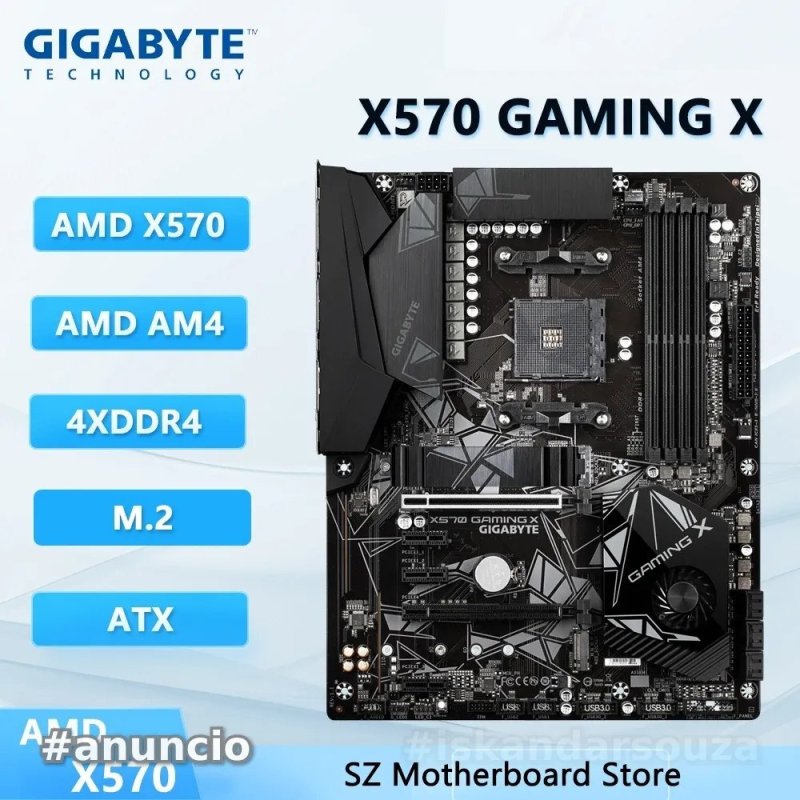 Placa mãe Gigabyte X570 GAMING X DDR4 AM4 AMD Ryzen