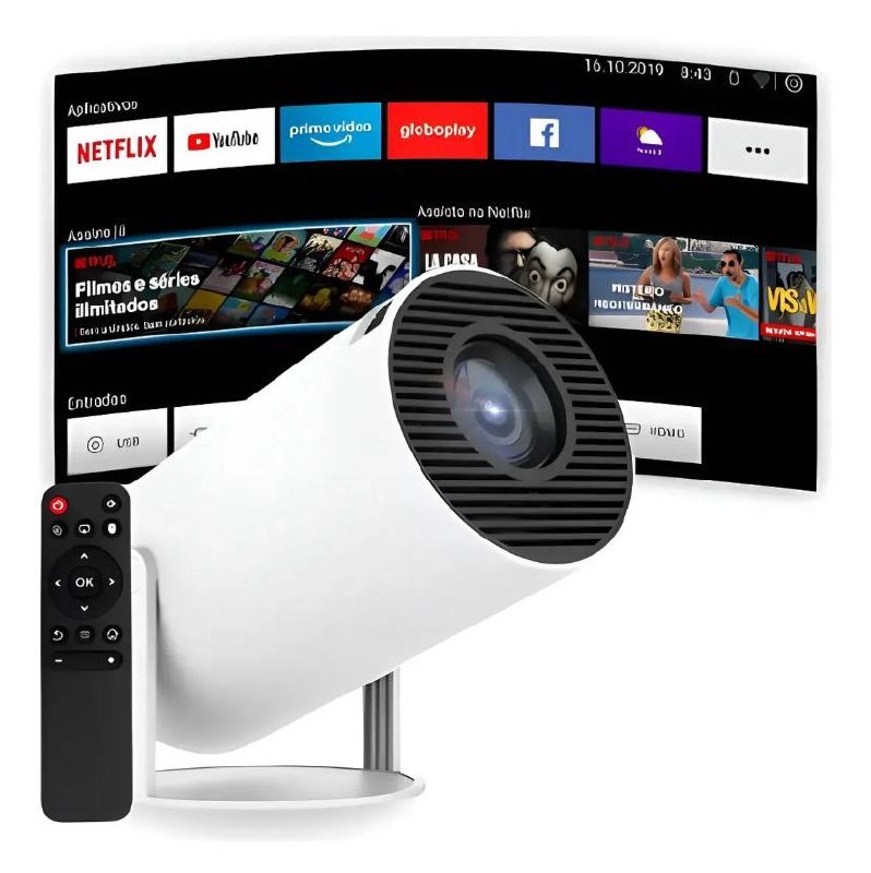 Projetor Smart Portátil Full HD 4K Bluetooth Android WiFi