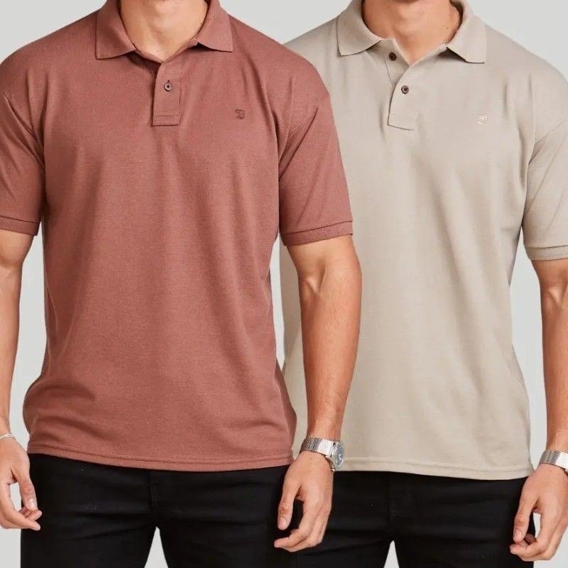 Kit 2 Camisas Masculinas Polo Piquet Casual Elegance