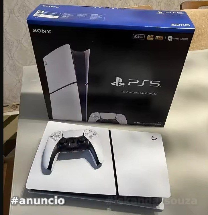 PS5 PlayStation 5 Edição Digital 825GB 1 Controle Branco Sony 825 GB Slim