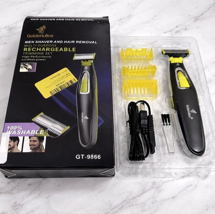 Aparelho De Barbear Eletrico A Prova D'agua Usb Profissional Cor Verde-lima