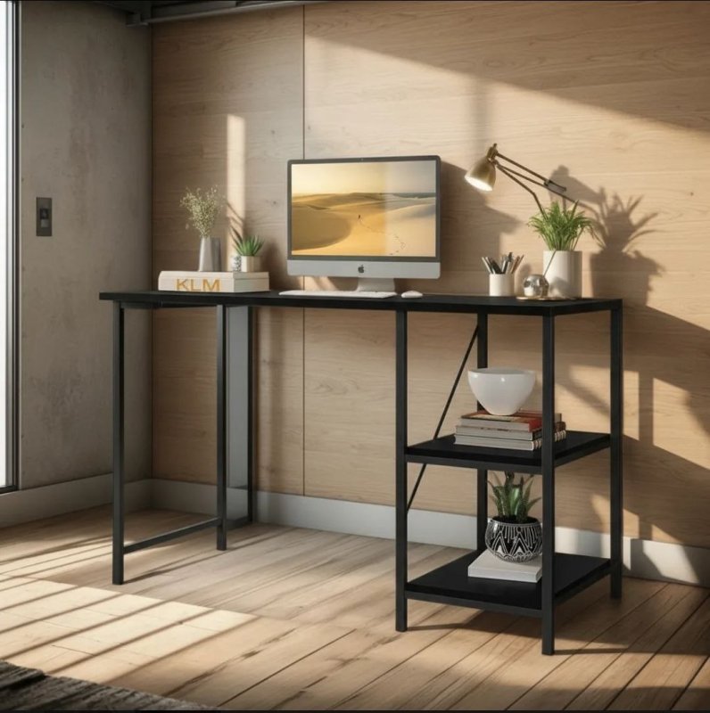 Escrivaninha Mesa Office Estudo Estilo Industrial Imbuia 1,10m KLM
