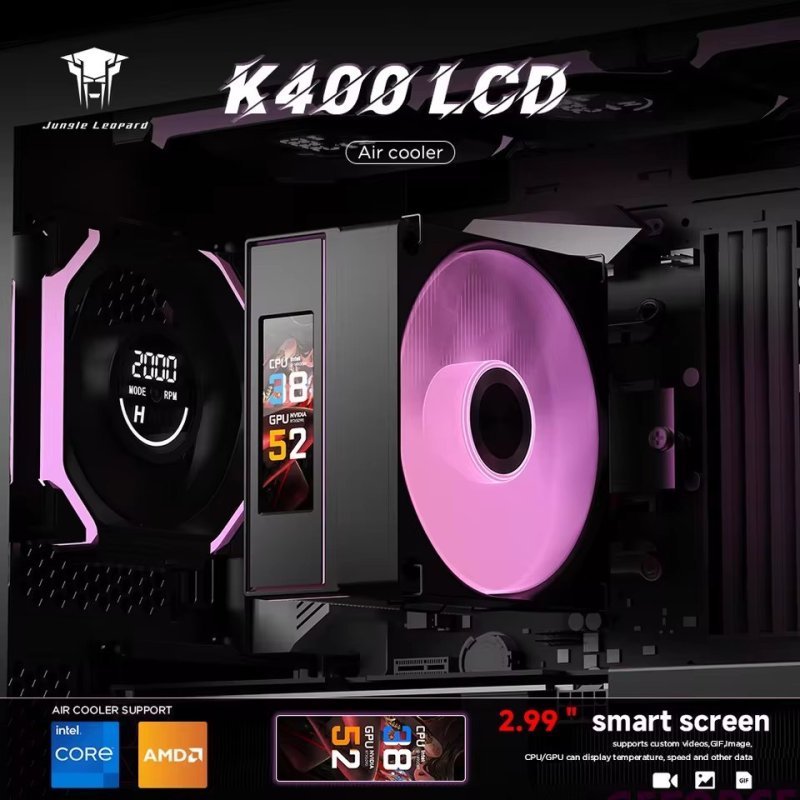 Air Cooler K400 LCD com 4 Heat Pipes e Tela de 2,99 Polegadas