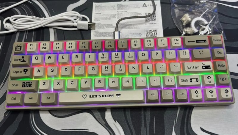 Teclado Mecânico Ajazz AK680 RGB WIRED, Hot-Swap