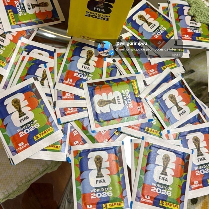 Kit com 100 Envelopes e 700 Figurinhas do Álbum Copa do Mundo Fifa 2026