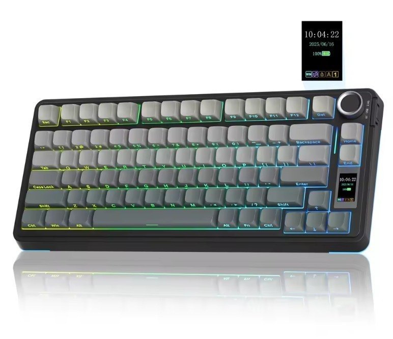 Teclado Mecânico Aula S75Pro com Tela em TFT Sem Fio