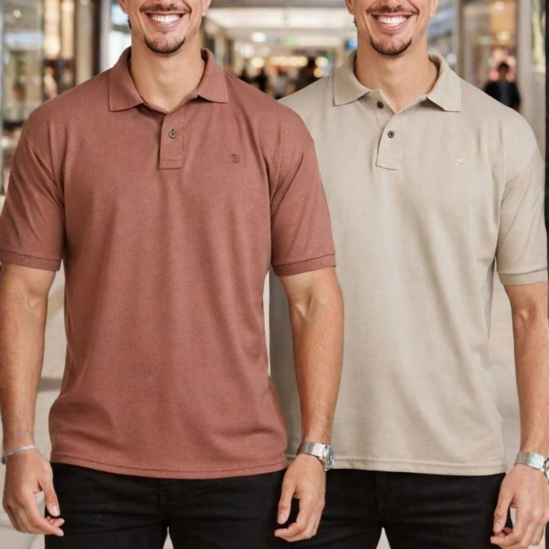 Kit 2 Camisas Masculinas Polo Piquet