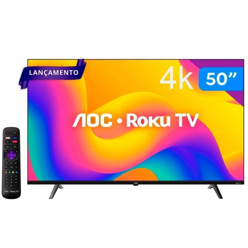 Smart TV AOC 50" 4K LED 50U7045/78gpcr UHD Roku TV Wi-Fi HDMI USB 60hz Bivolt