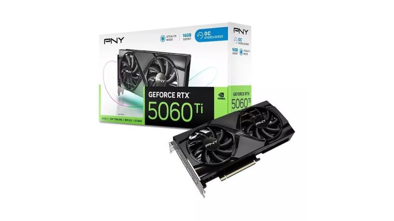 Placa de Video PNY GeForce RTX 5060 Ti Dual OC, 16GB, GDDR7, 128-bit