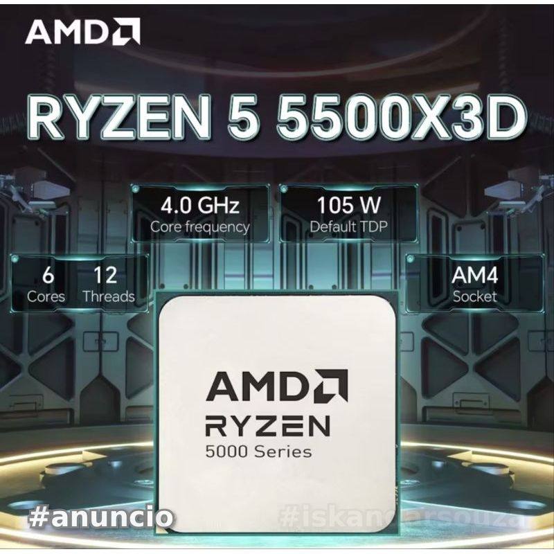 Processador AMD Ryzen 5 5500X3D OEM Novo