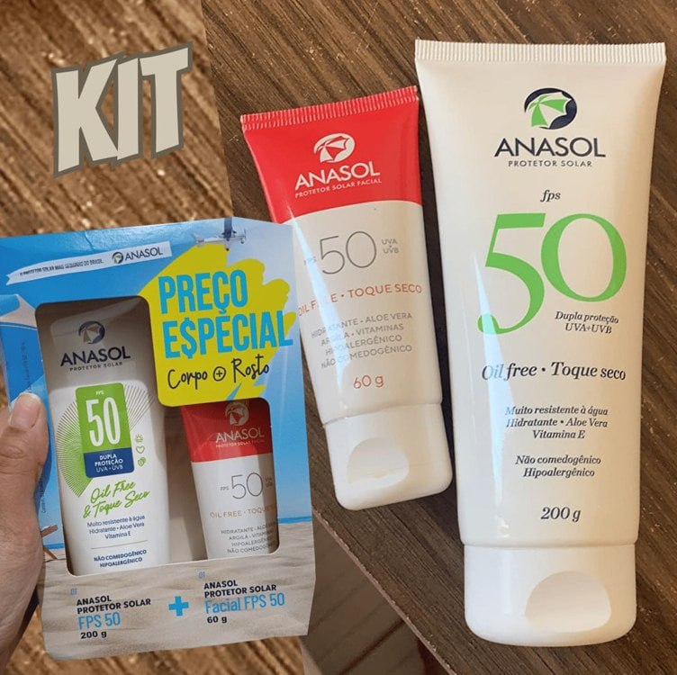 Kit Anasol Protetor Solar Facial 60g FPS 50 + Corporal 200g FPS50