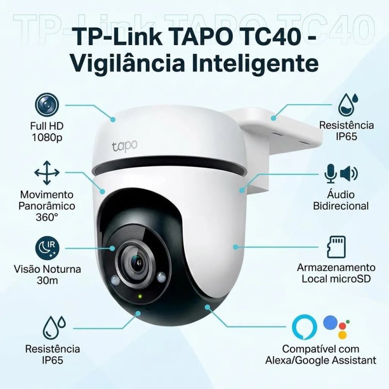 Câmera Segurança Wi-fi Tp-link Tapo Tc40 v.128 Noturna 1080p