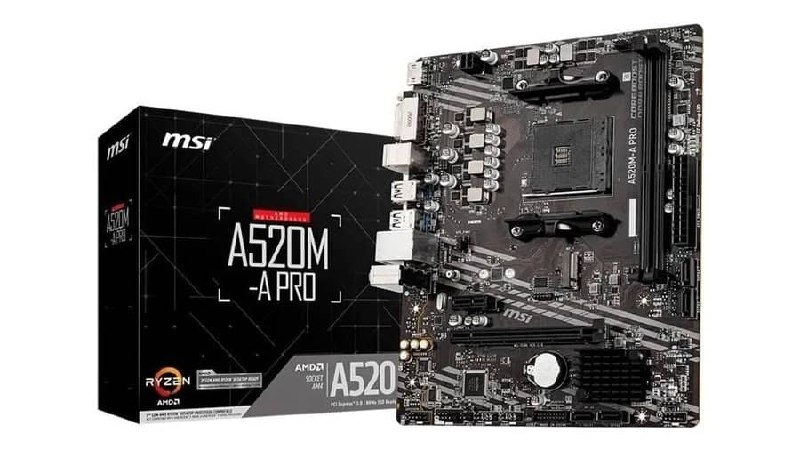 Placa-Mãe MSI A520M-a PRO, AMD AM4, Matx