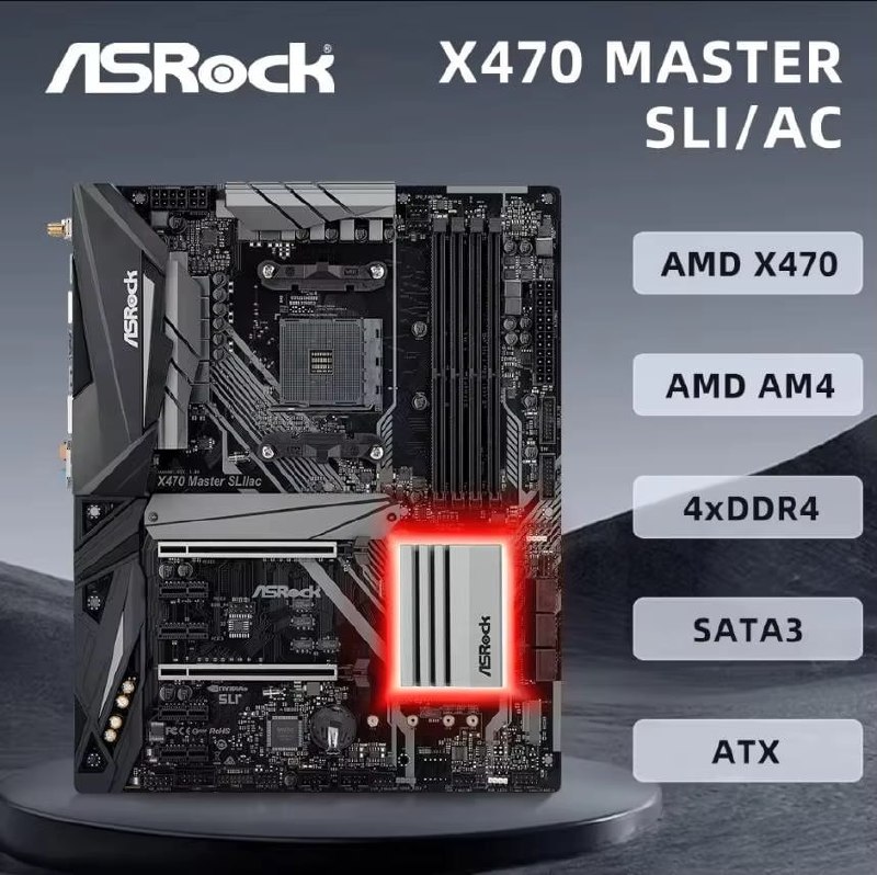Placa-Mãe Asrock X470 Master Sli/Ac Usada