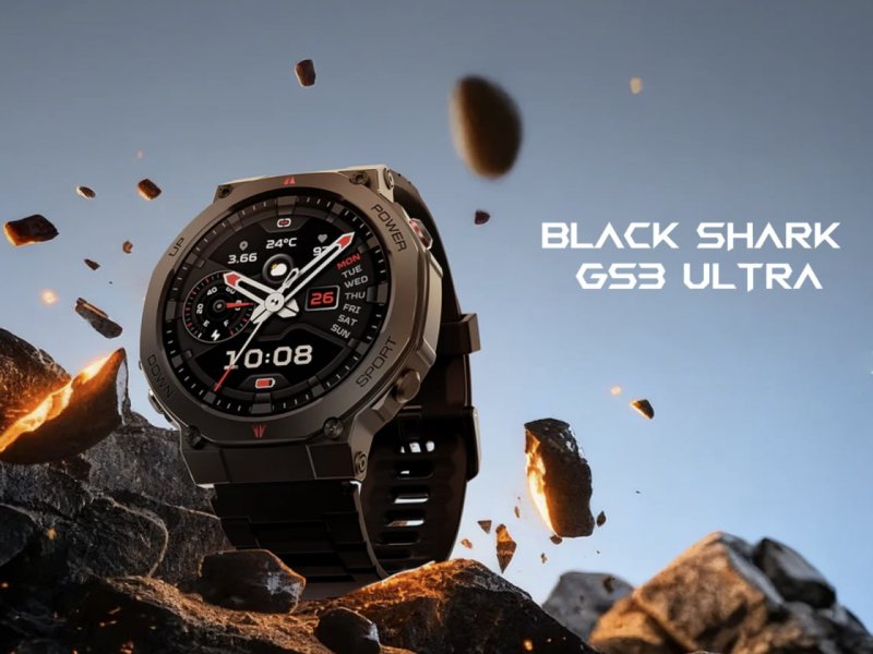 Smartwatch Black Shark GS3 Ultra (GPS de Dupla Frequência / AMOLED / 5ATM e IP69K / Gorilla Glass 60Hz / Até 18 Dias de Bateria)