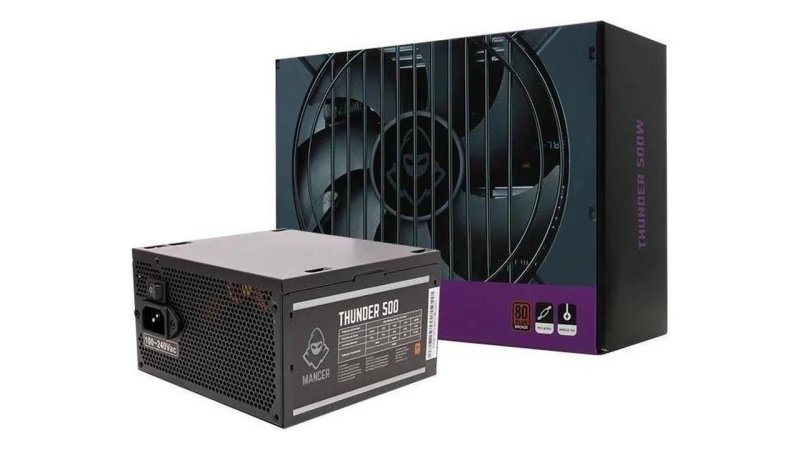 Fonte Mancer Thunder 500w Bronze 80 Plus, Mcr-thr500-bl01 Cor Preto