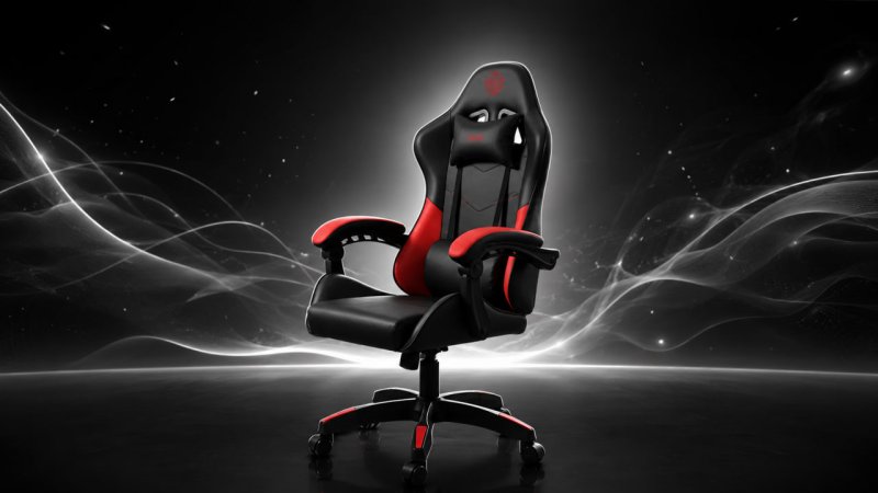Cadeira Gamer TGT Heron M Preto Vermelho Reclinável Espuma Moldada
