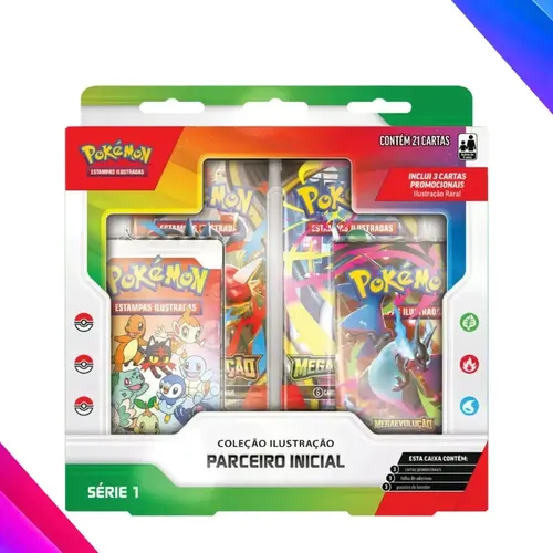 Box Pokémon TCG Coleção Ilustração Parceiro Inicial