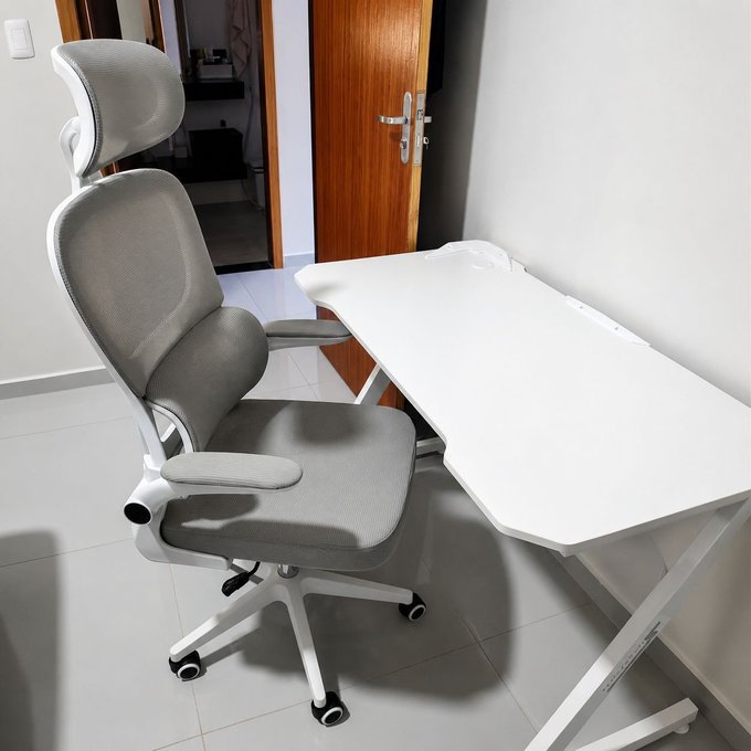 Cadeira Escritório Ergonômica Genebra G500 Luvinco com Suporte Lombar Estofado Mesh