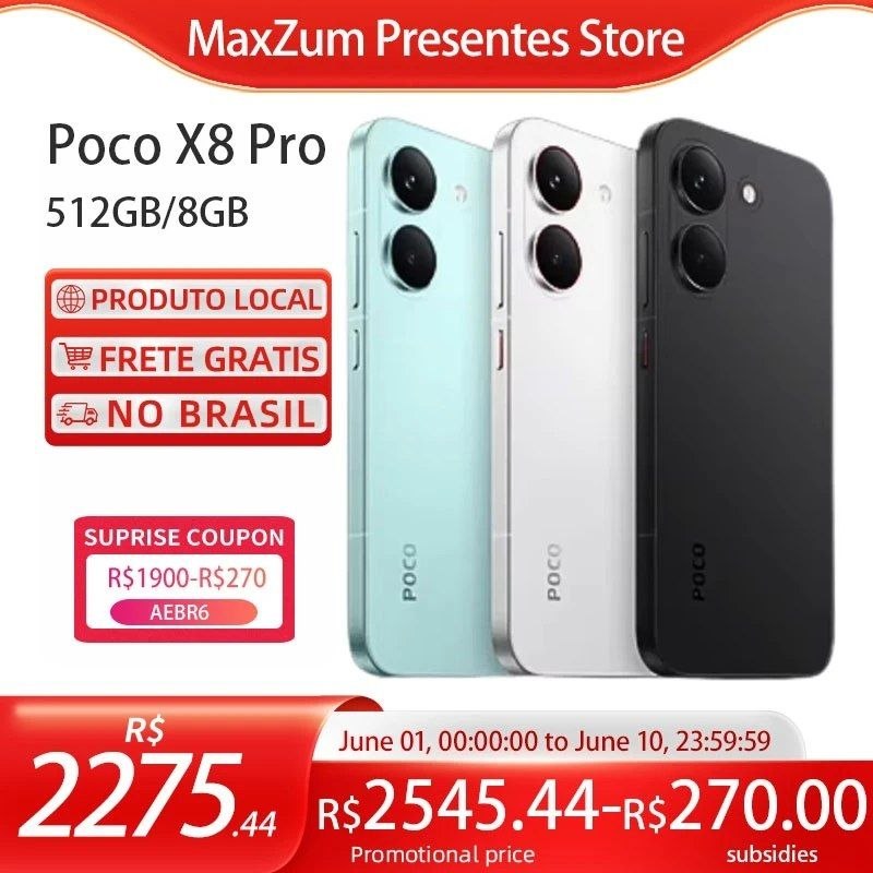 Poco X8 PRO 5GB, 512GB/8GB Versão Global