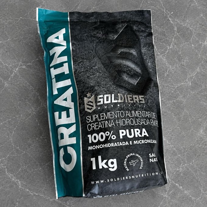 Creatina 1kg Suplemento Monohidratada em pó - Soldiers Nutrition