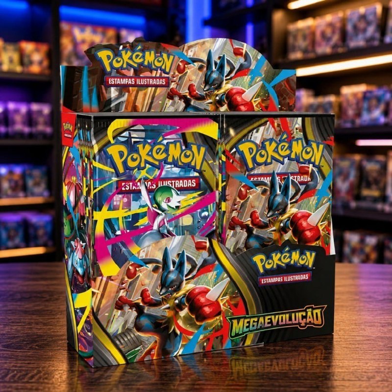 Booster Box com 36 Pacotes de Mega Evolução Pokemon TCG