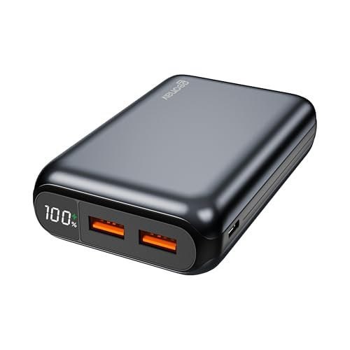 Geonav Power Bank 20.000mAh - USB-A 18W + USB-C 20W - Carregamento Rápido - Cinza