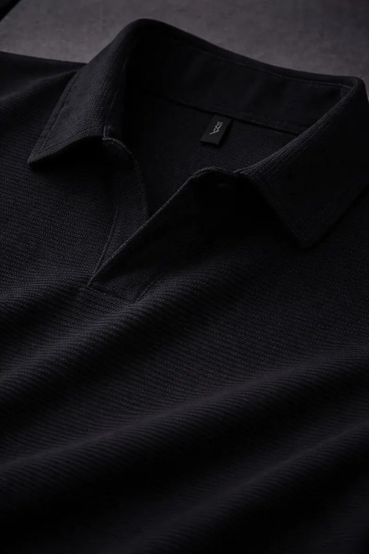 Camisa Polo Texturizada Sem Botão