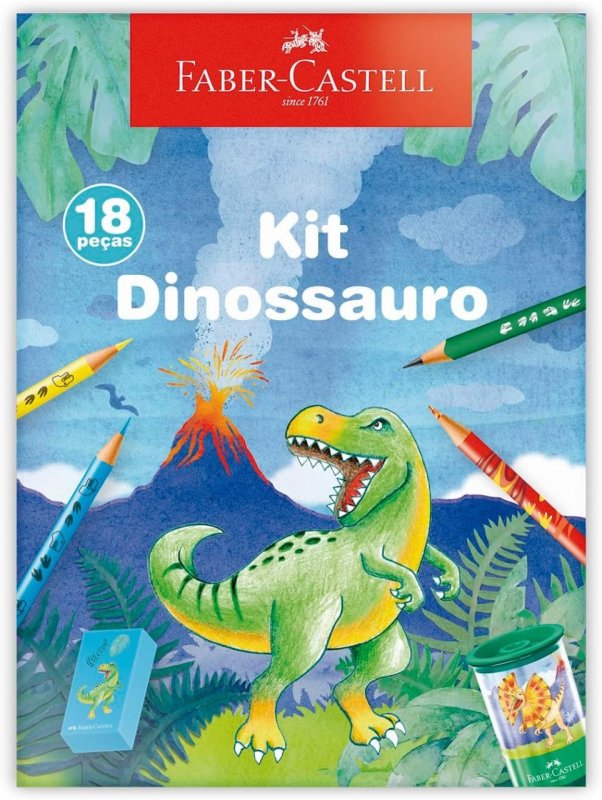 Kit Dinossauro, 370517, Faber-Castell, 18 peças, Edição Limitada